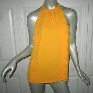 VICTORIA BECKHAM Target Orange Scalloped Blouse